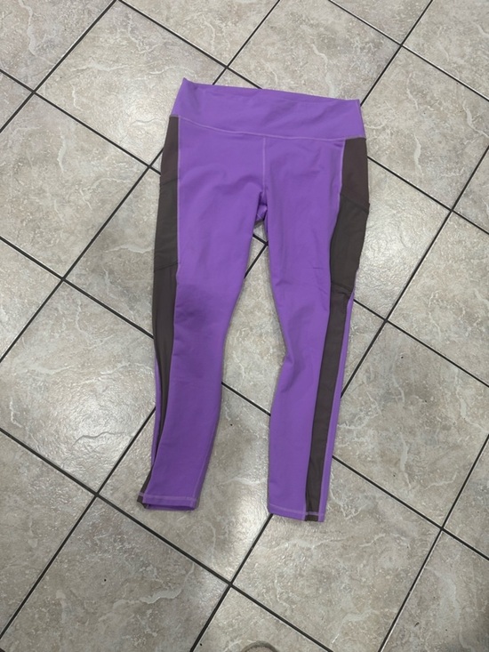 Fabletics Pants - Fabletics Purple Athletic Leggings with Brown Side Panels